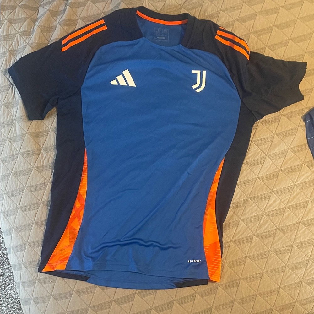 Juventus Adidas AEROREADY Training Top Blue Orange Short Sleeve (Men’s)